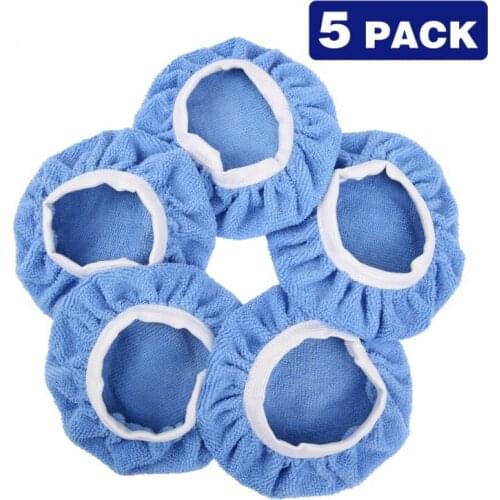 5pcs Microfiber Sponge Cover Auto Polishing Machine Waxing Polishing Buffer Bonnet Pad