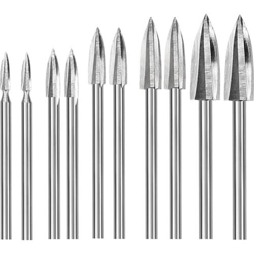 Promotion! 10PCS Wood Carving Drill Bit Steel Carving Drill Bit Set Is Used for Woodworking Carbide Grinding Drill Bit Carving