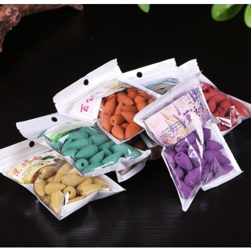 45pcs/Bag Tower Incense Natural Reflux Tower Incense Sandalwood Jasmine Lemon Lavender Smoke Cone Backflow Incense Bullet
