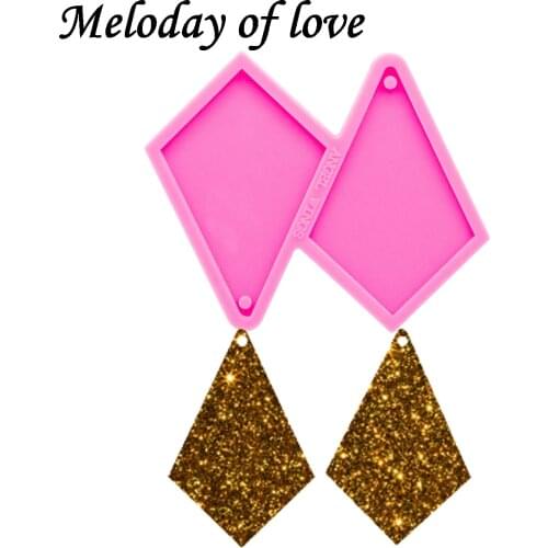 Shiny Glossy kite earrings silicone mold diy gem epoxy resin molds Alien jewelry making custom mould DY0314