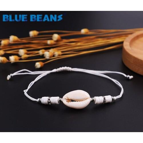 Bohemian Cowrie Shell Bracelets&Bangles For Women Adjustable Rope Chain Charms Bracelet Beads Beach Jewelry Friendship Gift