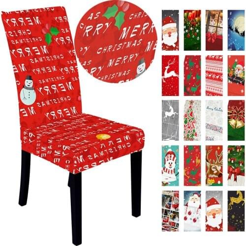 Slipcovers Christmas Decor Spandex Chair Cover Dining Room Xmas Elastic Chair Covers Wedding Chair Slipcover For Party Hotel