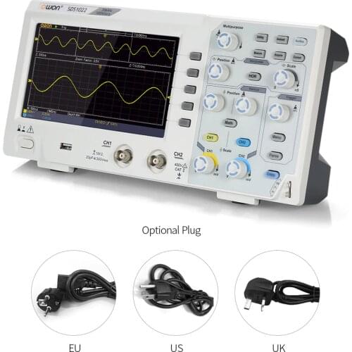 SDS1022 Digital Oscilloscope Storage Oscilloscopes 2 Channel 20MHz 100MS/s Oscillometer With LCD Display Probe For Oscilloscope