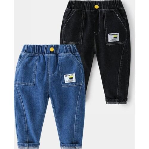 Kids Baby Boy Denim Long Pants Children Boys Jeans Haren Pants Toddler Boys Cowboy Trousers Child Denim Long Pants Bottoms