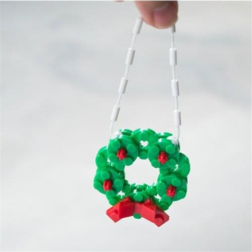Girl Series Winter Village Christmas Scene Wreath Building Blocks Action For Children Model Toys Gift