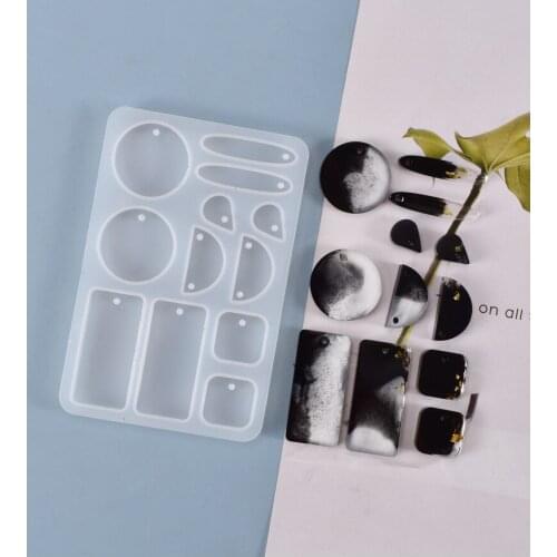 DIY Crystal Epoxy Earrings Pendant Creative Handmade Pendant Decoration Mold Resin Handmade Silicone Model Wholesale