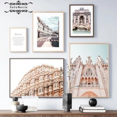European Retro Architecture Church Palace Poster Landscape Wall Art Canvas Painting Nordic Prints for Living Room Home Decor