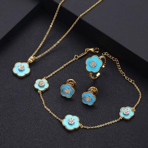 Janekelly 4Nigeria Bridal Zirconia For Women Party Luxury Dubai Necklace Earringa Rings CZ Crystal Wedding Jewelry Sets