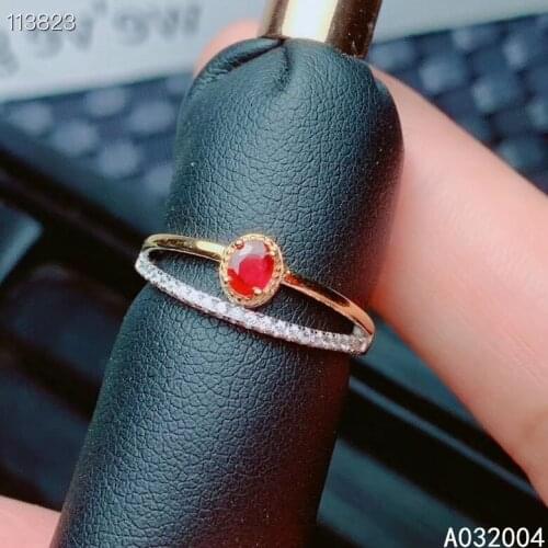 KJJEAXCMY fine jewelry 925 sterling silver inlaid natural gemstone ruby new Female ring exquisite Support test hot selling