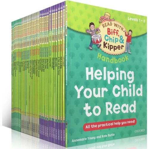 33 books /set Oxford reading tree WITH Biff,Chip&Kipper hand book Helping Your Child to read Phonics English story Picture book