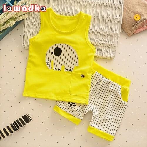Baby Boys Girls Clothing Set Children Vest + Pants Set Kids Cartoon Clothes Casual Suits 3 Design 2016 Summer