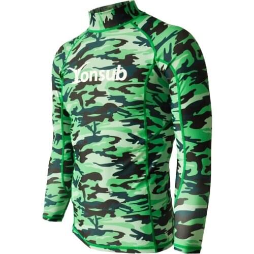 Camouflage Rash Guard Wetsuit Sun Protection Swimsuit Long-sleeved Surfing Snorkeling Swimming Suit Swimwear Men Jellyfish Suit
