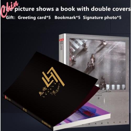 Lun Han Photobook Chinese Star LUHAN Photo Album Book With Signature photo Bookmark Greeting Card For Fans Collection Gift PB