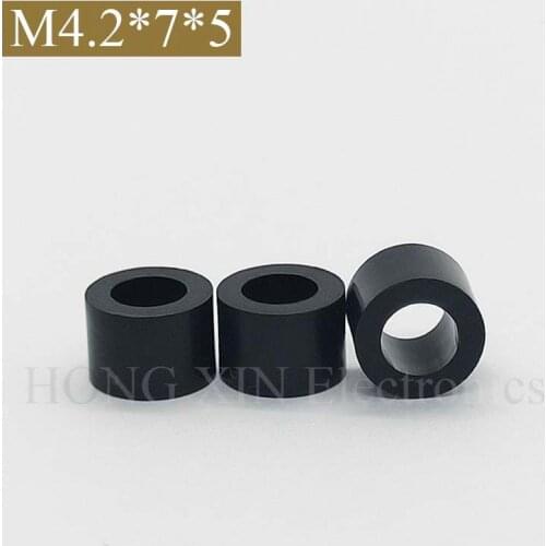 【M4.2*7*5】Black ABS Rround spacer standoff Nylon Non-Threaded Spacer Round Hollow Standoff Washer
