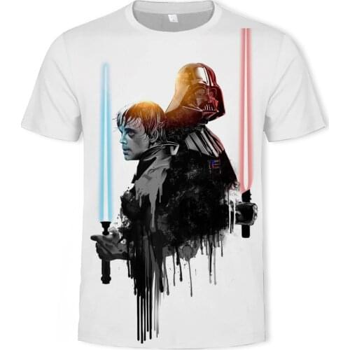 Disney Fashion Summer New Mens T-shirt Star Wars Theme Tops 3d Digital Print Retro Trend Short Sleeve T-shirt Tops Plus Size