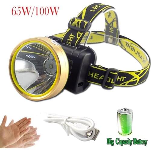 T6 LED Sensor Headlamp Rechargeable Headlight USB Charging Frontal Head Searchlight Torch Flashlight Built-in Battery Lighting