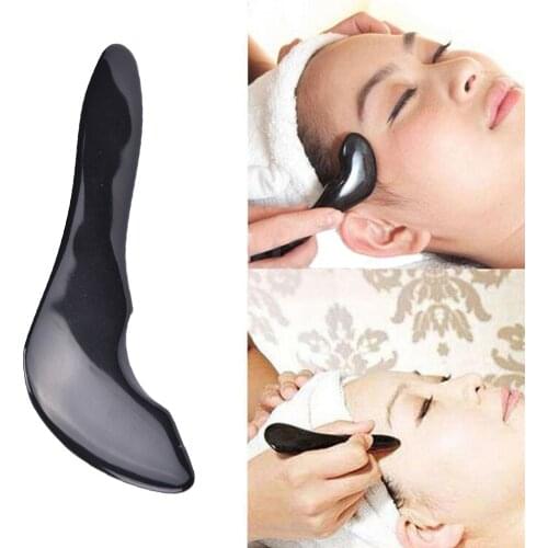 Natural Black Obsidian Massage Stone Pain Relief Facial Guasha Massager Health Care Tool Magic Guasha Skin Care Tool Traditional