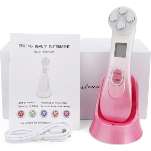 RF EMS Beauty Instrument Skin Rejuvenation Radio Frequency Face Massager LED Vibration Wrinkle Removal Anti Aging Beauty Machine