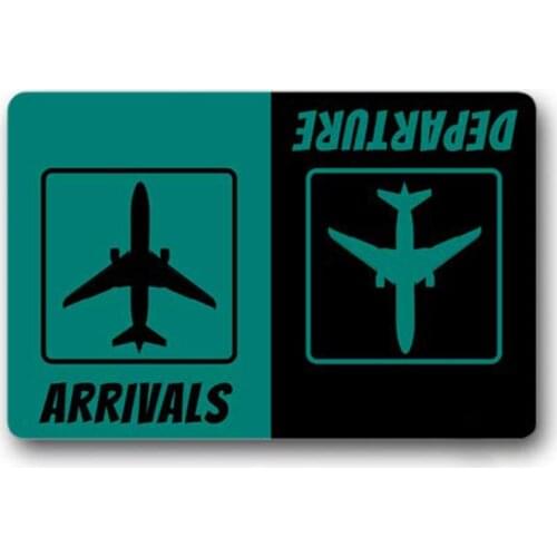 Doormat Entrance Floor Mat Arrivals,Departure Funny Door Mat Indoor Outdoor Decorative Doormat Welcome Door Mat