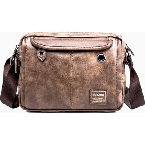 Luxury Brand Casual Vintage Messenger Bag Men Shoulder bags PU Leather Crossbody Bags For Men Bags Zipper Man Business Handbags