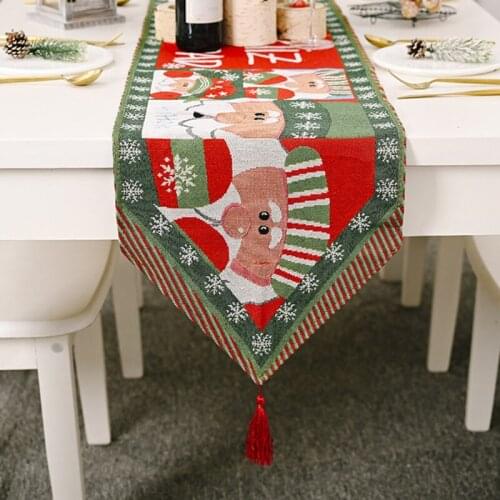 Tablecloth Christmas Print Table Runner Christmas Family Wedding Banquet Holiday Banquet Restaurant Table Decoration
