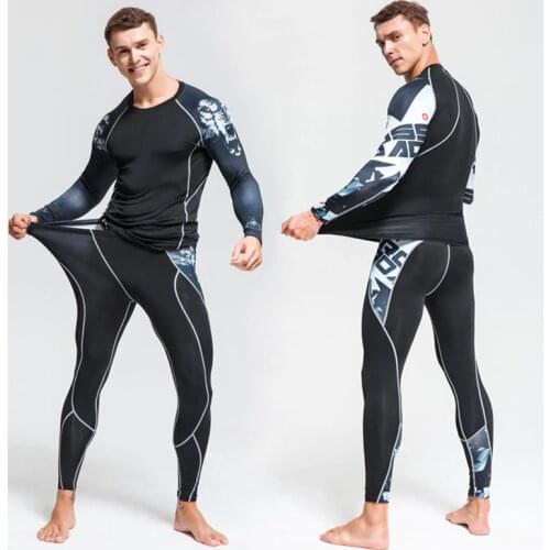 New Mens Thermal Underwear Sports Suit Tights Men Long Johns Jogging Leggings Fitness Gym Clothing Leggings Rashgard male