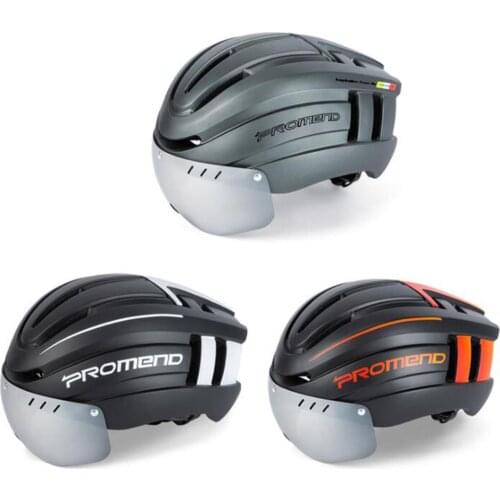 Bike Helmet for Men Women Bicycle Helmet with LED Light and Detachable Visor Lightweight Road Cycling Helmet Adjustable 57-62cm