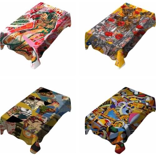 Laguna World Art Dark Movement Gallery Tablecloth For Rectangle Waterproof And Wrinkle Resistant