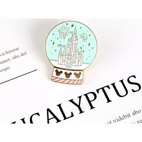 Magical Castle crystal ball enamel pin Dreamy Fairy tale world brooch Sweet happy childhood Lapel pins badges jewelry kids gifts