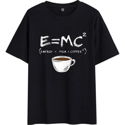 Energy=milk+coffee Harajuku Prints Women T-Shirt Fashion Casual Tshirt Simplicity Tee Clothes Oversized Loose Summer Men T-Shirt