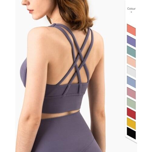 Lulu Woman Clothes Crop Top Chest Cropped Breathable Quick Dry Sports Bra Tops Seamless Bra Workout Tops Gym Clothing Sportswear