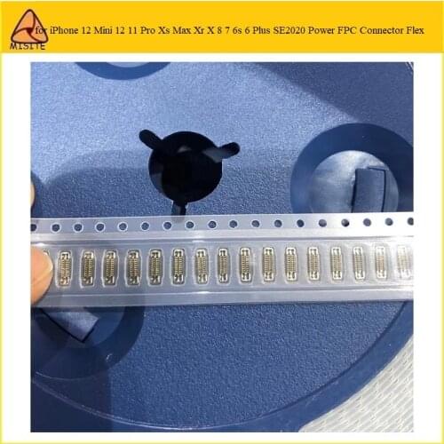 10Pcs Origin FPC for iPhone 12 Mini 12 11 Pro Xs Max Xr X 8 7 6s 6 Plus SE 2020 Power on off Key FPC Connector on Logic board