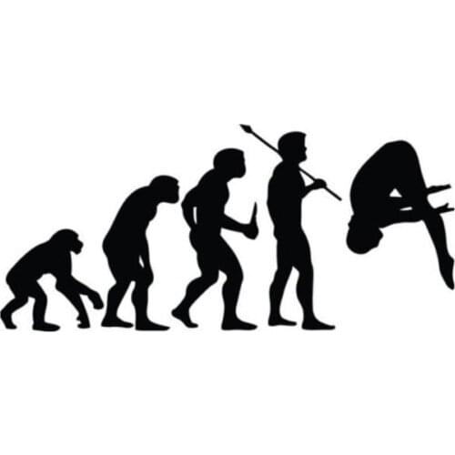 15.2*6.8CM Funny Platform Diving Evolution Bumper Decals Stylish Pattern Vinyl Car Stickers Black/Silver C7-0006