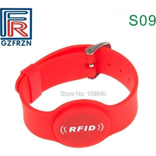 500pcs Printing EM4100 TK4100 Adjustable RFID Silicone Wristband Waterproof Bracelet for Swimming Pool Sauna Access Control