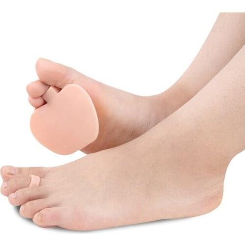 6pcs=3pairs Foot Care Pedicure Hallux Valgus Straightener Orthopedic Silicone Metatarsal Ball Toe Gel Separator Forefoot Pad