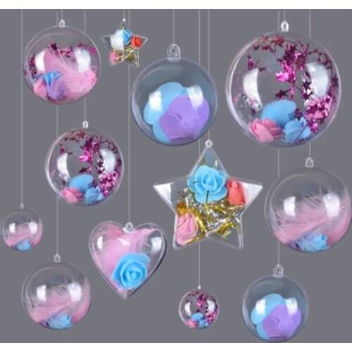 A+ Christmas Tress Decorations Ball Transparent Open Plastic Clear Ornament Christmas Tree Decorations Xmas Supplies