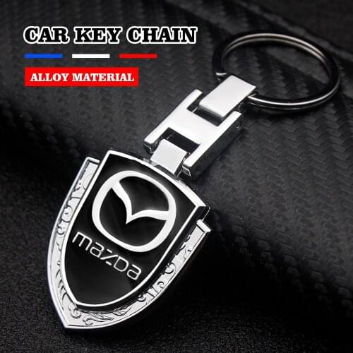 Car Shield Keychain High Quality 3D Metal Car Key Engraving Style Badge KeyRing Ring For MAZDA 3 BK BL 5 CR CW 6 II GH CX-7 ER