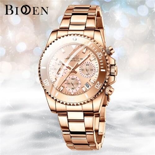 BIDEN Watch For Women Quartz Watches Fashion Ladies Bracelet Luxury Brand Chronograph Waterproof Female Gift relogio feminino