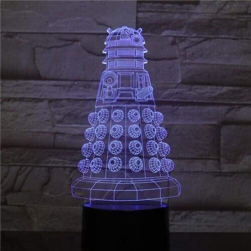 Bunker 3D LED Lamp Night Light Touch 7 Auto Color Gradient USB Boys Kid Toys Bedroom Lamp Xmas Decor Gifts 2348