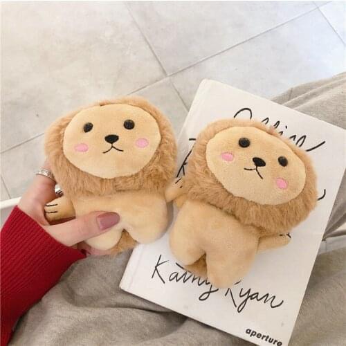 Cartoon Cute Plush Lion Earphone Case for Huawei freebuds 3 Protective Cover Wireless Bluetooth Headset 3 Generation Shell
