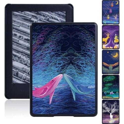 Tablet Case For Kindle 10th Gen 2019/8th Gen 2016/Paperwhite 1 5th/2 6th/3 7th/4 10th Plastic Paint Hard Shell Back Cover + Pen