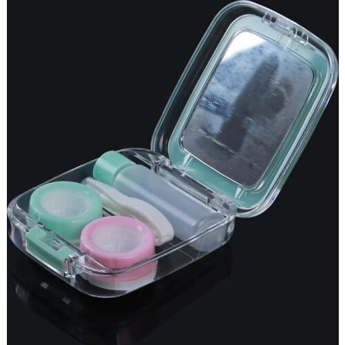 Outdoor Glasses Case For Girls Portable DIY Cute Snow Snowflake Watermelon Contact Glasses Case With Mirror Color Lenses Gift