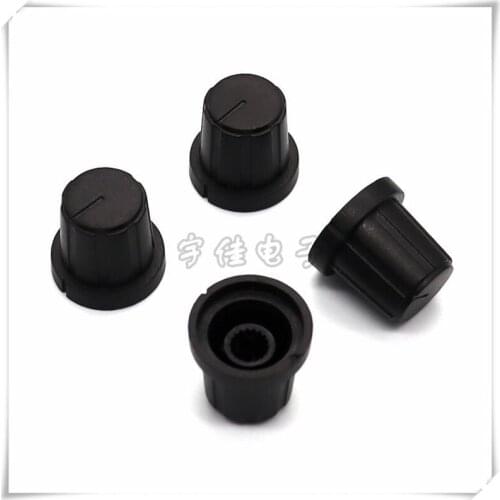 10 Pieces Black Plastic Knobs Flower Shaft Inner Hole, Diameter 19MM Height 18MM Suitable For Flower Shaft Potentiometer Encoder