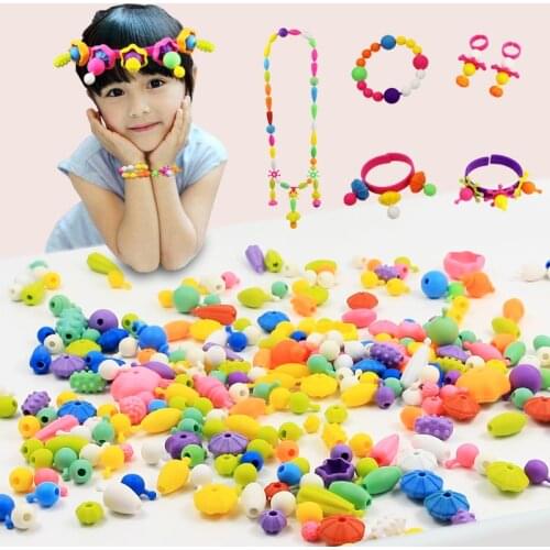 DIY Pop Beads Girls Toys Creativity Needlework Kids Crafts Childrens Bracelets Handmade Jewelry Fashion Kit Toy For Girl Gift