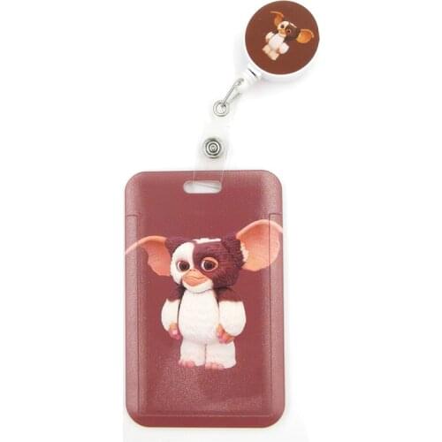 Gremlins Gizmo Cartoon Cute Credit Card Holder Lanyard Women Men Kid Student Retractable Badge Reel ID Name Bus Clips Card Badge