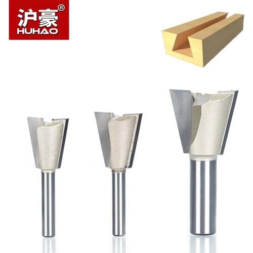 HUHAO 1pc 1/4" Shank Dovetail Bits 2 Flute Router Bits For Wood Tungsten Carbide CNC Tool Milling Cutter Woodworking Bits
