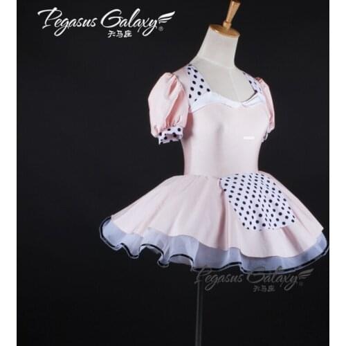 Custom Made Pink Spandex Leotard Dress Girls Ballet Tutu Dress Kids Dance Wear Peasant Ballet Tutu Jazz Costume B-6331