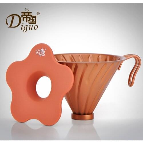 Stainless Steel Coffee Dripper Coffee Drip Filter Cup Permanent Pour Over Coffee Maker Flower Shaped Cup Holder for 1-2 cups