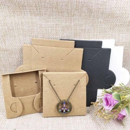 2018 New Hot DIY Necklace Card Pouch bag&Envolope Box Jewelry Display Packing Kraft Necklace Card Pendant white/Black