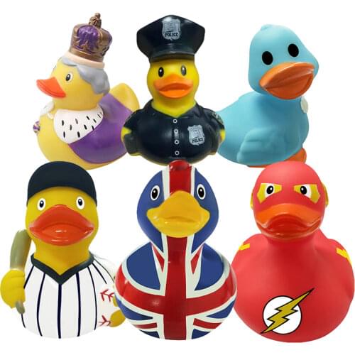 ESALINK Figure Collectible Toys Rubber Duck Lightning Red d Action Figures Kids Animal Cognitive Toys Home Party Decoration Toys